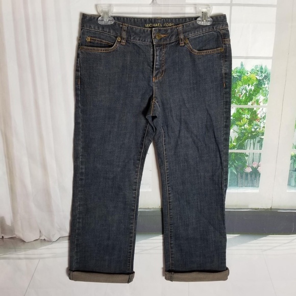 Michael Kors Designer Jeans Wide Leg Dark Wash - Picture 2 of 8